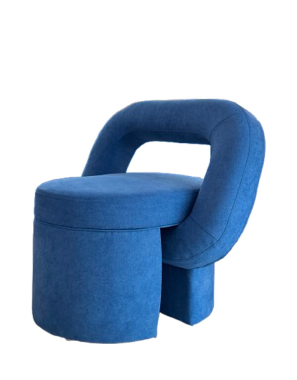 Sculpted Cobalt Blue Lounge Chair