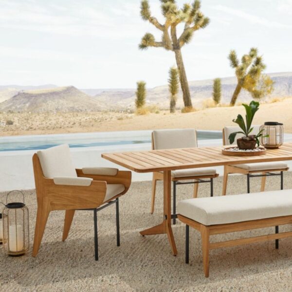 Kinney Teak Wood Outdoor Dining Bench with Cushion – Modern Contrast Meets Lasting Comfort - Image 6