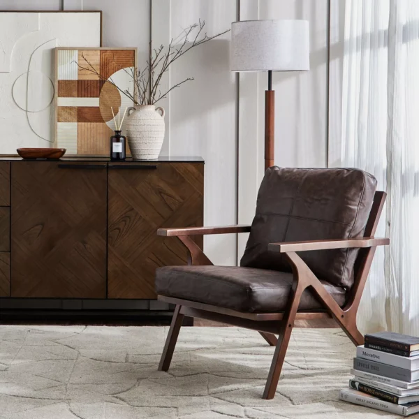 Maddie Faux Leather Armchair - Image 6