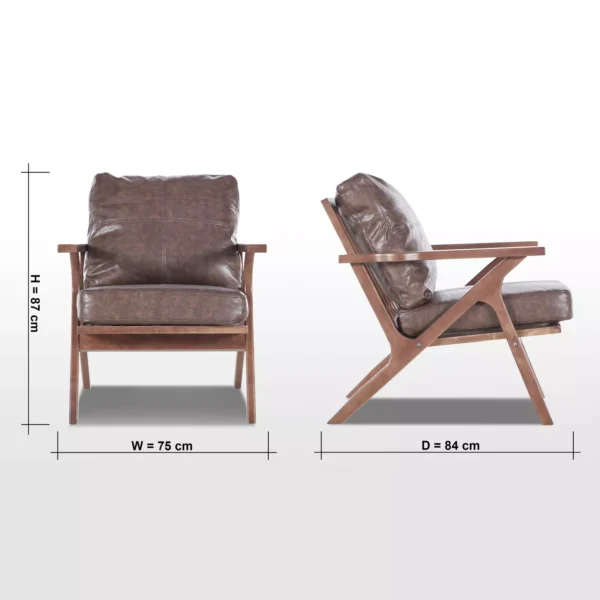 Maddie Faux Leather Armchair - Image 7