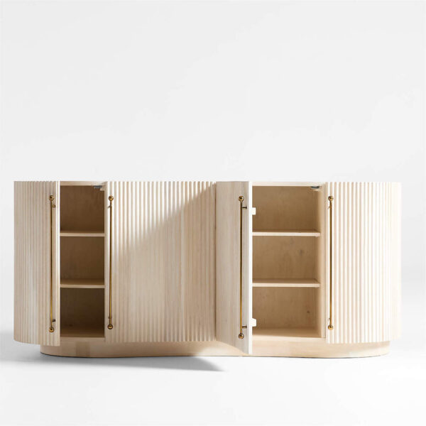Coastline 72" Oak Wood Fluted Credenza - Image 3