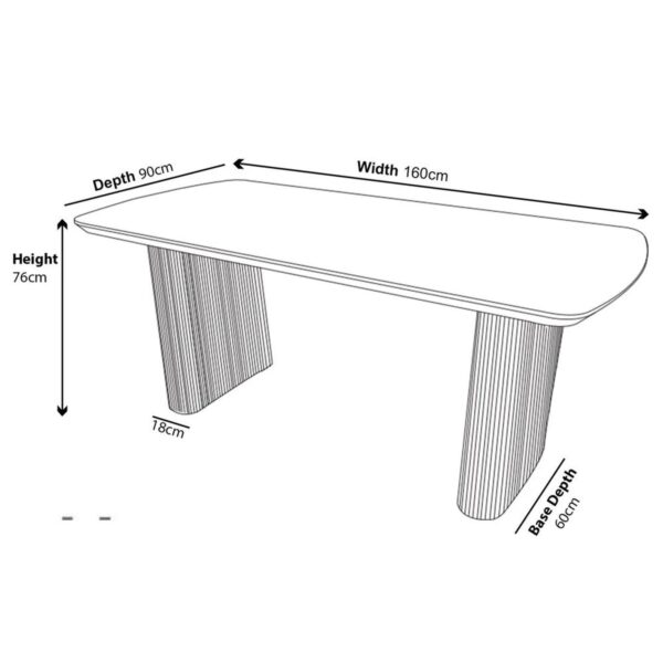 Emilia Fluted 6-Seater Oak Effect Pedestal Dining Table - Image 6
