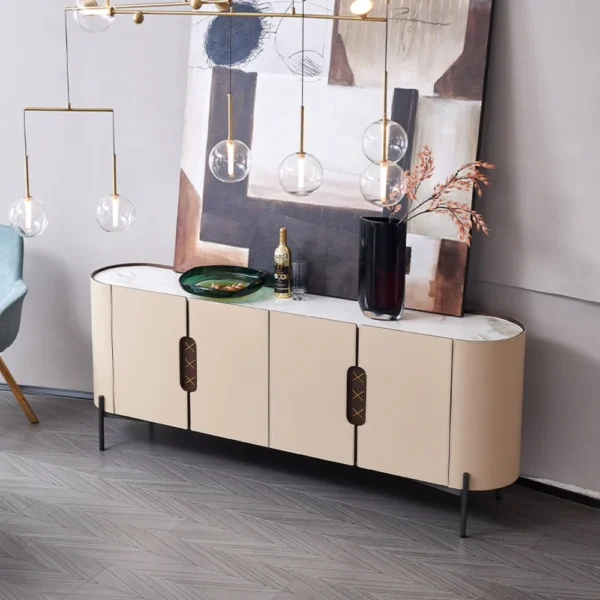 Stitch Saddle Leather Sideboard – Luxury Meets Modern Design