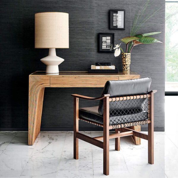 Luciano Rope & Black Leather Dining Armchair - Image 8
