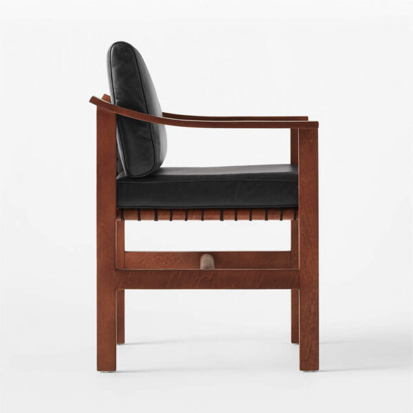 Luciano Rope & Black Leather Dining Armchair - Image 4