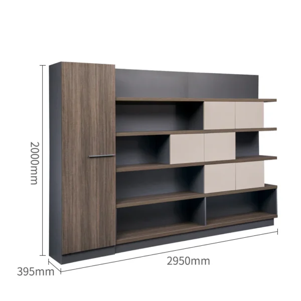 5-Shelf Bookcase with Wardrobe – LI-2001 - Image 6