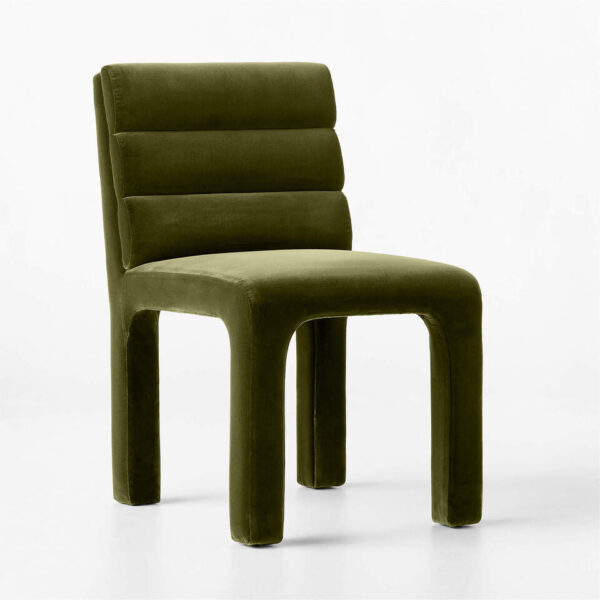 Castell Green Velvet Channel Tufted Dining Chair - Image 2