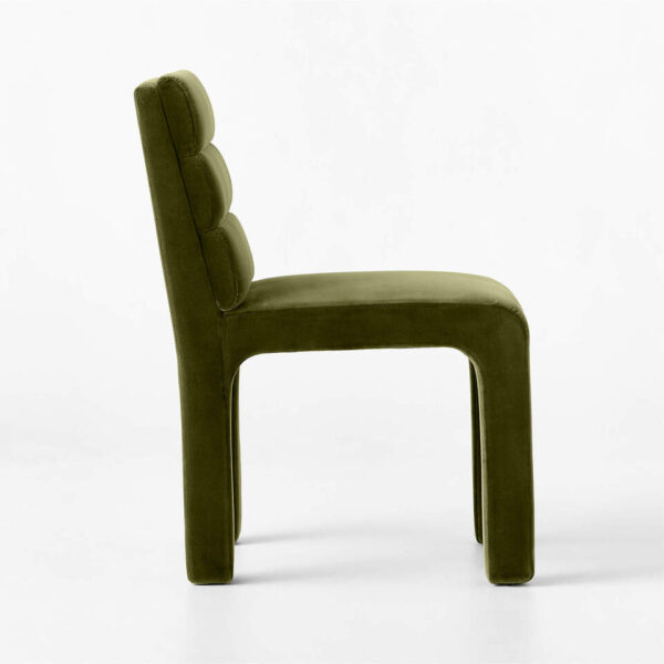 Castell Green Velvet Channel Tufted Dining Chair - Image 4
