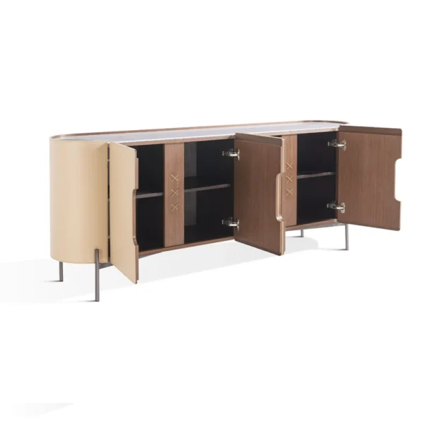 Stitch Saddle Leather Sideboard – Luxury Meets Modern Design - Image 3