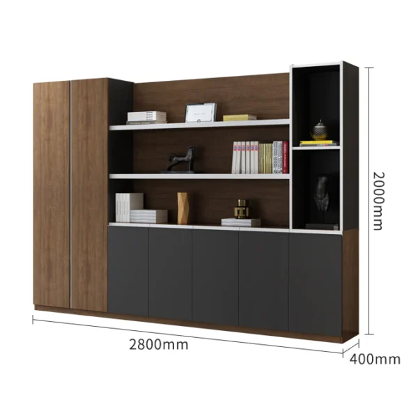 Full Height 3-Shelf Bookcase Storage Cabinet – MP-2011 - Image 5