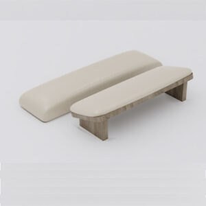 Luxe Duo Manicure Hand Rest Set – Beige & Wood Finish