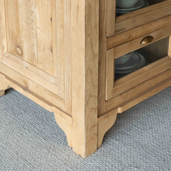 The Artisan Limestone Top & Wood Kitchen Island with Bar Table - Image 9