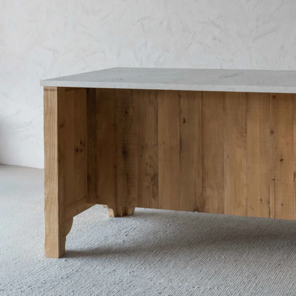 The Artisan Limestone Top & Wood Kitchen Island with Bar Table - Image 8