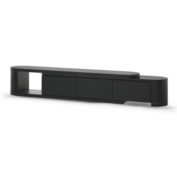 Novara Adjustable TV Unit – Modular Design in Matte Black & Oak - Image 2