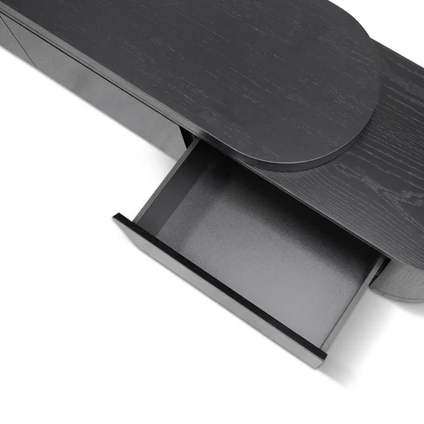 Novara Adjustable TV Unit – Modular Design in Matte Black & Oak - Image 4