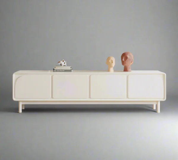 Vaylo White TV Console – Scandinavian Simplicity Meets Smart Storage