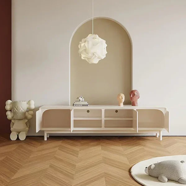 Vaylo White TV Console – Scandinavian Simplicity Meets Smart Storage - Image 3