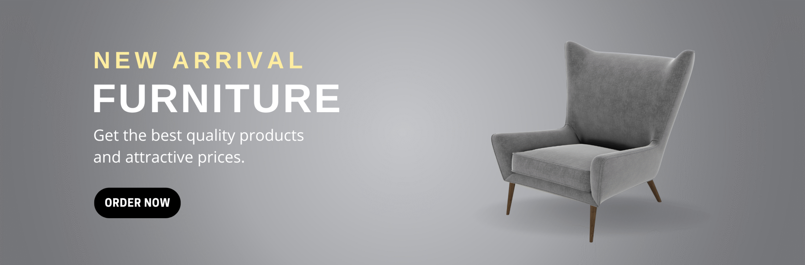 Gray And White Modern Minimalist Furniture Promotion Banner Instagram Post (2732 x 900 px)