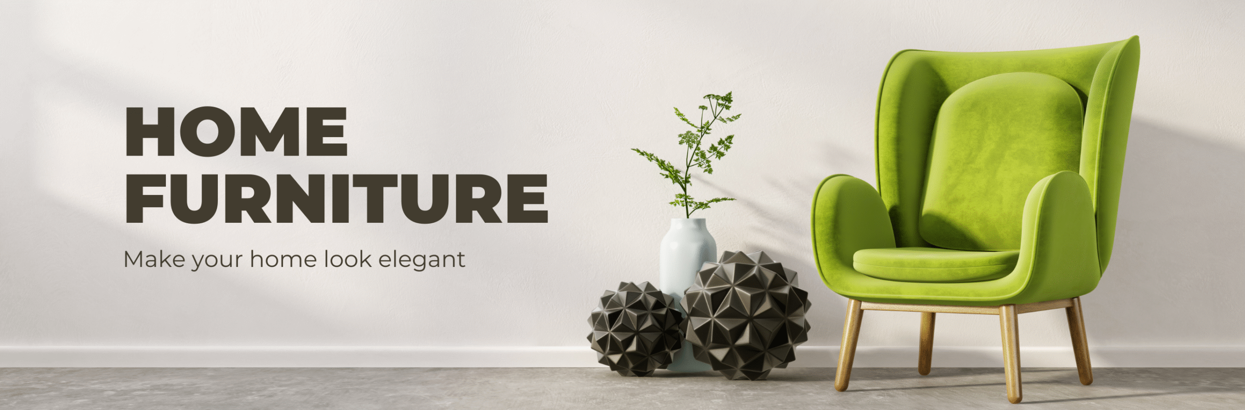 Green Minimalist Home Furniture Banner (2732 x 900 px)