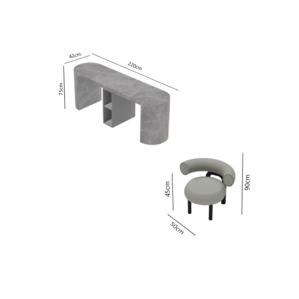 Marble Laminate Manicure Station for Nail Salon