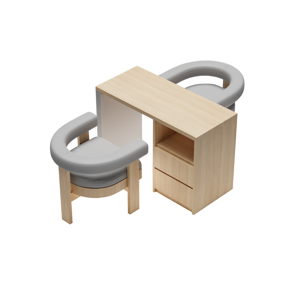 Wooden Manicure Station for Nail Salon