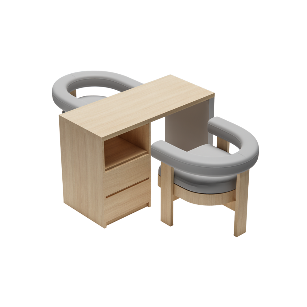 Wooden Manicure Station for Nail Salon