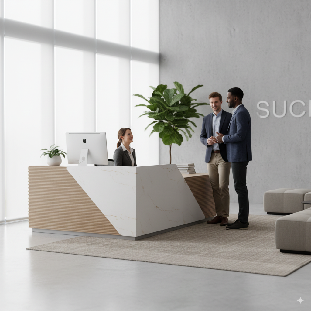 WALNI Reception Desk-Lifestyle WALNI Reception Desk Lifestyle