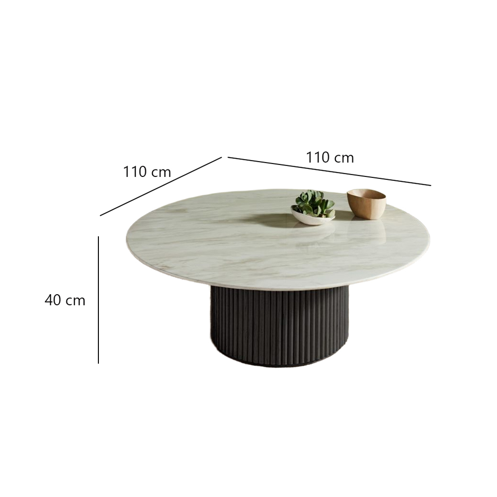 Fluty Coffee Table Size