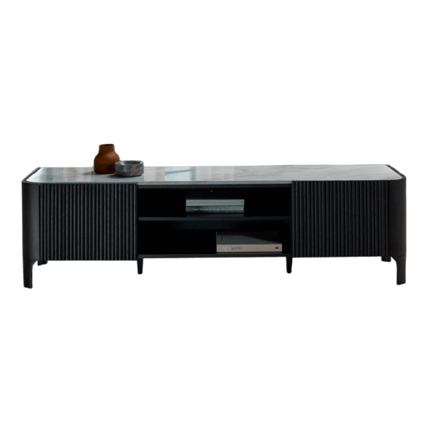 Black Wooden TV Table