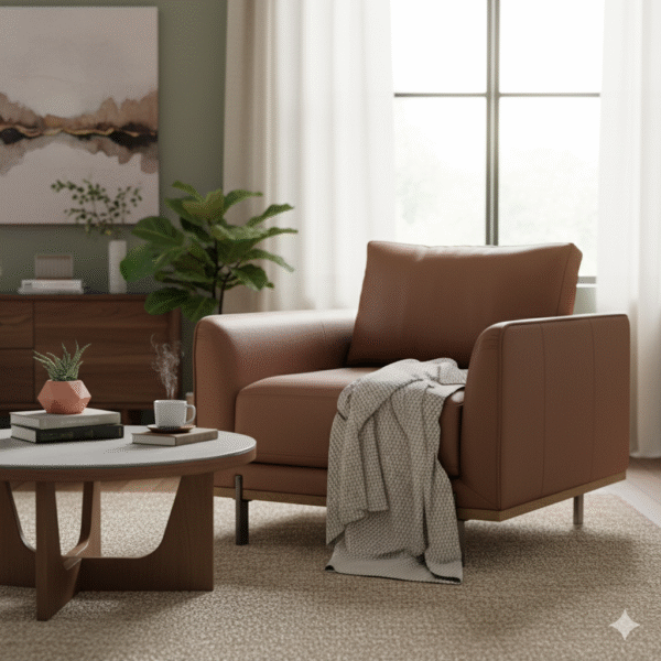 Nanny Armchair Caramel Lifestyle