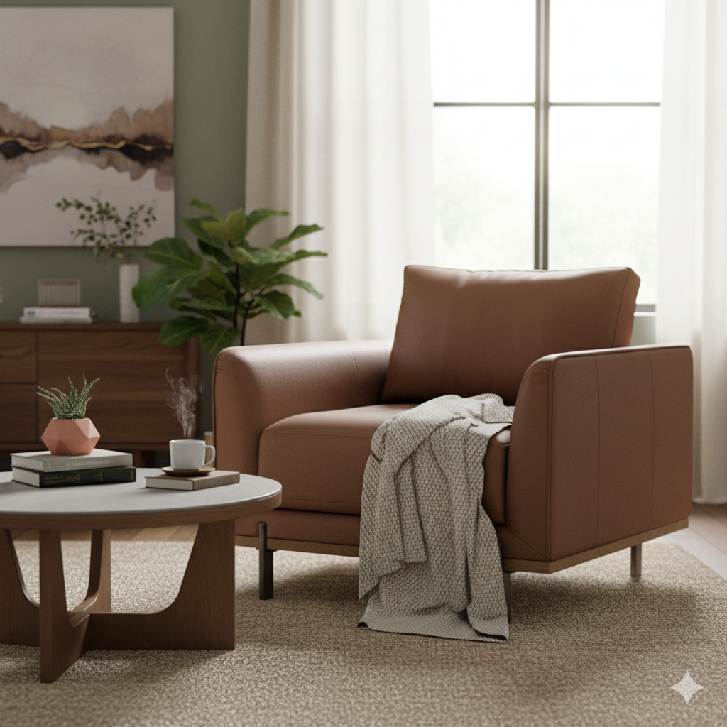 Nanny Armchair Caramel Lifestyle