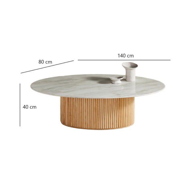 Parky Oval Coffee Table Size