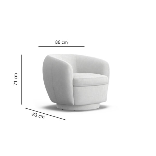 Pobble swivel armchair White 1 6