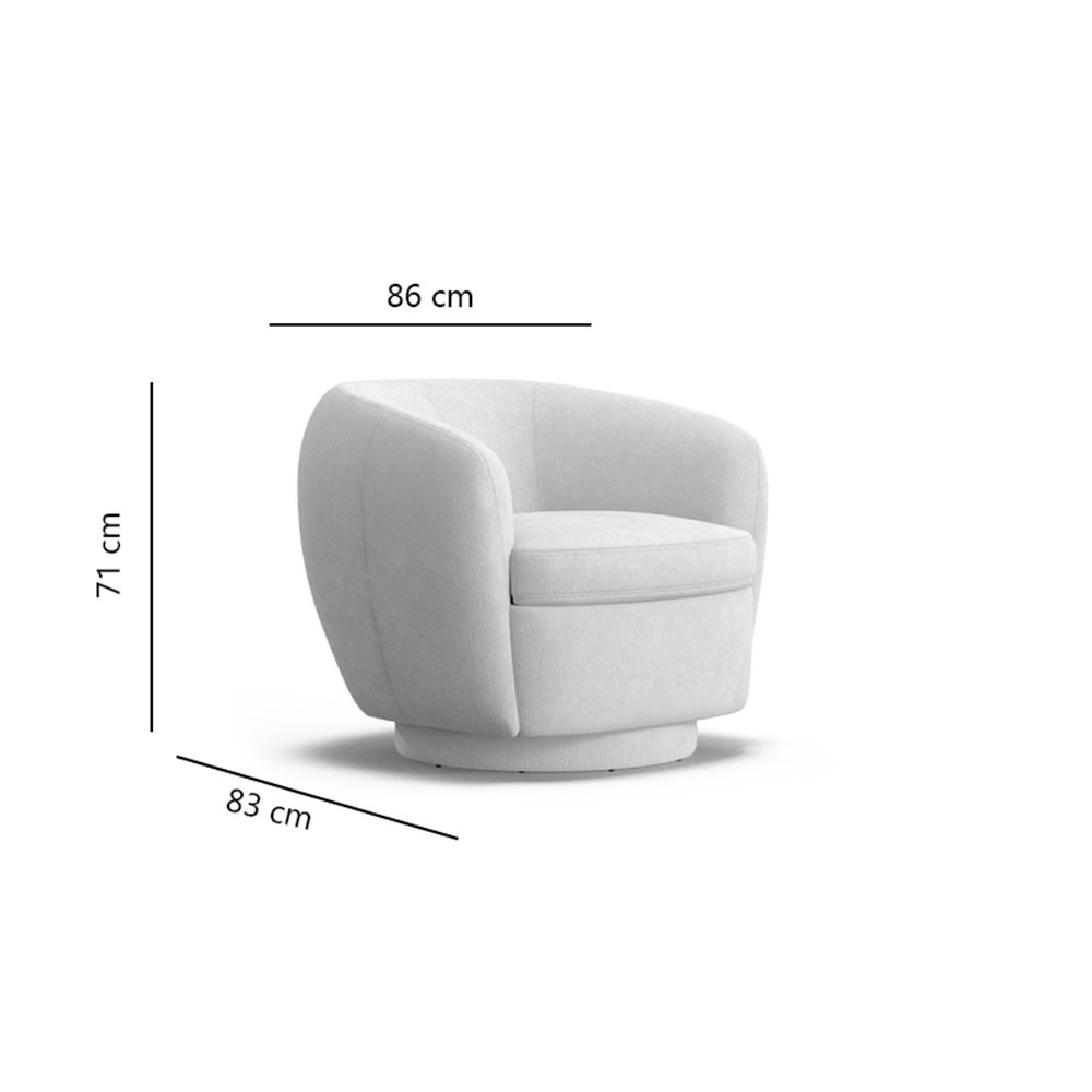 Pobble swivel armchair White 1 6