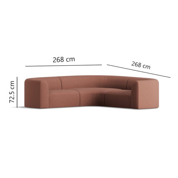 Rectan 5 seat corner modular Brown 1 6